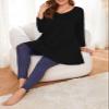 LARACE 3/4 Sleeve Tops Plus Size Tunics V Neck Solid Shirts Flowy Women Clothing for Leggings(Black 4X) view 4