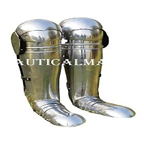 Nautical-Mart Medieval Leg Guard Leg Armor, Plate Legs, cuisses with poleyns, Sabaton Costume