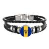 Wedarego Barbados Flag Braided Bracelet Leather Chain Crystal Wristband Souvenir,Fashion Handmade Bracelet For Man & Woman Special Day's Gift view 1