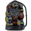 BROTOU Thickened Extra Large Sports Ball Bag Mesh Socce Ball Bag Heavy Duty Drawstring Bags Team Work for Holding Basketball, Volleyball, Baseball, Swimming Gear with Shoulder Strap (24 x 36) view 1