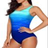 Aleumdr Women's Sexy Bathing Suits for Women One Piece Swimsuits Criss Cross Back Cheeky Push Up Sports Monokini Swimwear Blue Medium view 3