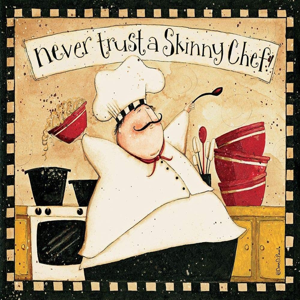 Posterazzi PDXDDPRC565SMALL Never Trust Skinny Chef Photo Print, 24 x 18, Multi