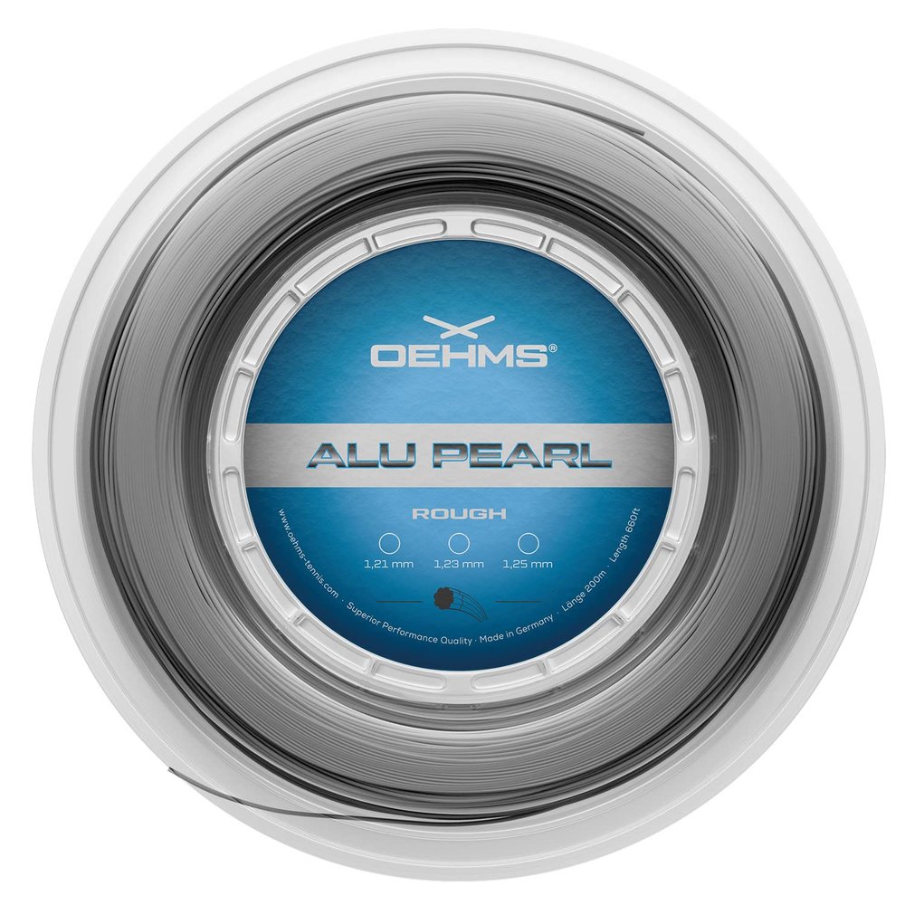 OEHMS Alu Pearl Rough | Grooved Co-Polyester Tennis String | Spin & Control |  1.25 mm (16Lg) | 200 m Reel (660 ft)