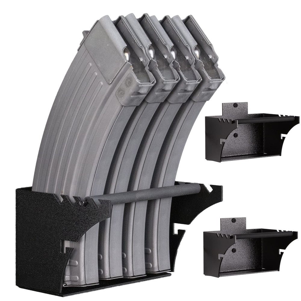 Hold Up Displays Universal Gun Magazine Storage Wall Mount Rack for All AR10, AR15, AK47, SKS, M4, Pistol Mags of All Calibers HD94-FW
