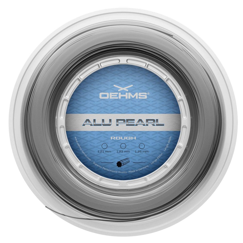 OEHMS Alu Pearl Rough | Grooved Co-Polyester Tennis String | Spin & Control |  1.21 mm (17Lg) | 200 m Reel (660 ft)