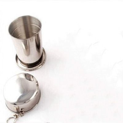PJLANDI Folding Cup Outdoor Picnic Tableware Stainless steel Travel Utensil