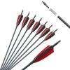 Obert 12Pcs 30 Inch Carbon Arrows Spine 600 with 4" Real Feathers for Hunting Target Practice Recurvebow/Compoundbow view 1