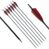 Obert 12Pcs 30 Inch Carbon Arrows Spine 600 with 4" Real Feathers for Hunting Target Practice Recurvebow/Compoundbow view 2
