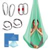 Aerial Silk Yoga Hammock & Swing for Home, Inversion Exercises, Starter Kit for All Levels - Durable with Extension Straps, Carabiners, and Pose Guide view 1