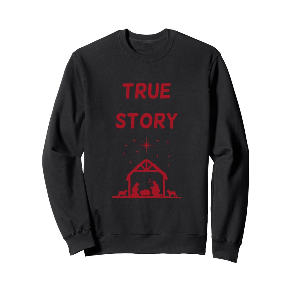 Christmas Manger Nativity Scene True Story Wise Men Design Sweatshirt