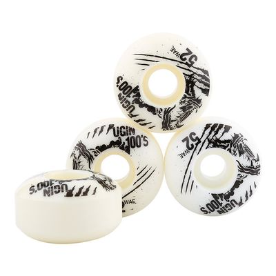 Alomejor 52mm x 30mm 4 Pcs E Wheels Outdoor PU Cruiser Longboard Skateboard Replacement Wheel Set for Electronic (White)