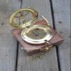 Engraved Nautical Compass, Personalized Compass in Wooden Box - Mens, Groomsmen, Wedding, Hiking, Corporate Gift - Brass Finish view 3