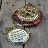 Engraved Nautical Compass, Personalized Compass in Wooden Box - Mens, Groomsmen, Wedding, Hiking, Corporate Gift - Brass Finish view 4