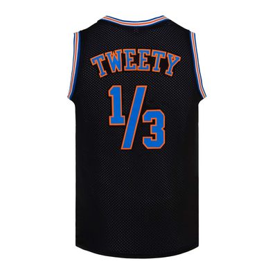 CNALLAR Youth Basketball Jersey 1/3 Tweety Space Movie Jersey 90S Kids Sport Shirt S-XL Black (Black, Youth Medium)