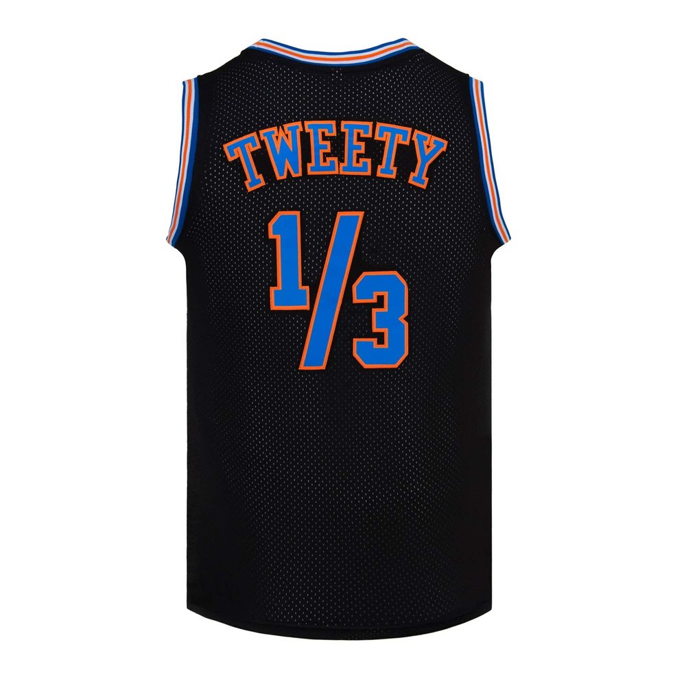 CNALLAR Youth Basketball Jersey 1/3 Tweety Space Movie Jersey 90S Kids Sport Shirt S-XL Black (Black, Youth Medium)