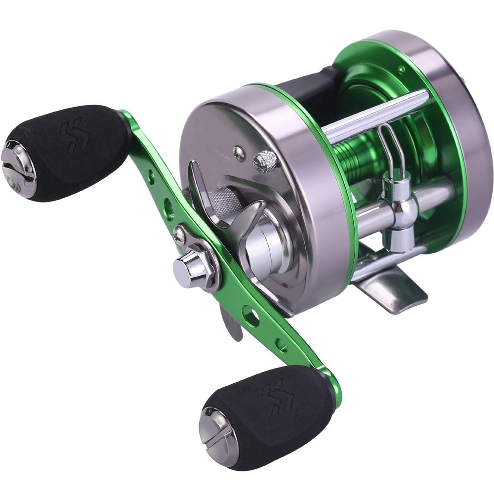Sougayilang Conventional Reel, Round Baitcasting Fishing Reel for Catfish, Salmon/Steelhead, Striper Bass and Inshore Saltwater Fishing Reel, Reinforced Metal Body