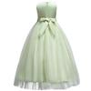 IZKIZF Flower Girls Princess Wedding Floor Length Tulle Dress Wedding Communion Pageant Party Maxi Gown Light Green 11-12T view 2