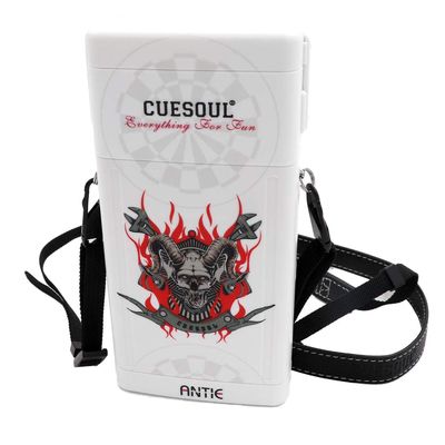 CUESOUL ANTIE White Dart Case Hard, Holds 6 Steel/Soft Tip Darts & Extra Tips, Shafts & Flights, Durable Use
