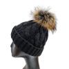 5 Diameter Fur Pom Pom with Press Snap Button for Knitted Hat Beanie Hats (Brown top) view 2