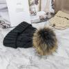 5 Diameter Fur Pom Pom with Press Snap Button for Knitted Hat Beanie Hats (Brown top) view 3