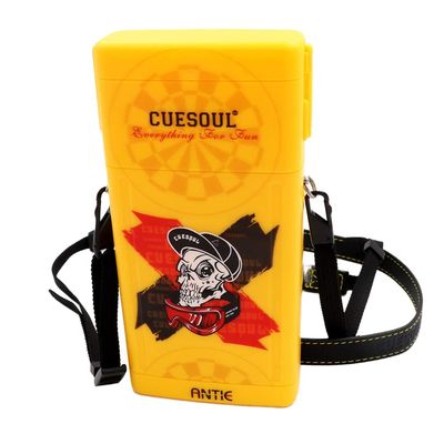 CUESOUL ANTIE Yellow Dart Case Hard,Holds 6 Steel Tip Darts/Soft Tip Darts & Extra Dart Tips,Shafts & Flights,Durable Use