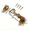 2 x CABIN HOOKS AND EYE SILENT TYPE SOLID BRASS 75MM 3 INCH view 2