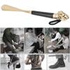 HEEPDD Wooden Metal Shoe Horn, Metal Exquisite Lion Head Shoes Horn Wooden Long Handle Handled Shoe Lifter Shoe Spoon Tool Comfortable Grip(Black 49CM) Boot Jacks view 2