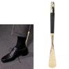 HEEPDD Wooden Metal Shoe Horn, Metal Exquisite Lion Head Shoes Horn Wooden Long Handle Handled Shoe Lifter Shoe Spoon Tool Comfortable Grip(Black 49CM) Boot Jacks view 3