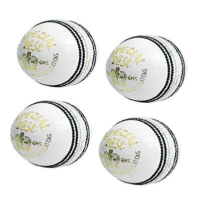 CW Special Test White New Leather Cricket Ball 4 Piece Hard Standard Weight & Size for Men