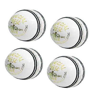 CW Special Test White New Leather Cricket Ball 4 Piece Hard Standard Weight & Size for Men