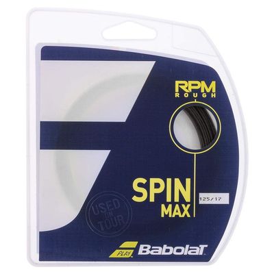 Babolat Unisex Adult's RPM Rough Saitenset 12m - Schwarz Tennis String, Black, 1.30