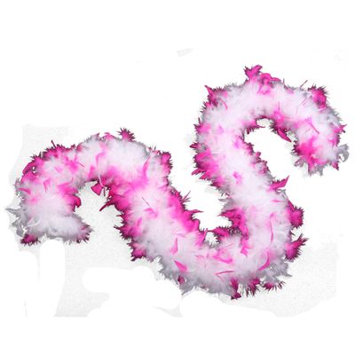 Flydreamfeathers 60 Gram, 2 yards Long Chandelle Feather Boa Great for Party, Wedding, Halloween Costume, Christmas Tree, Decoration(Baby Pink w/Candy Pink Tips