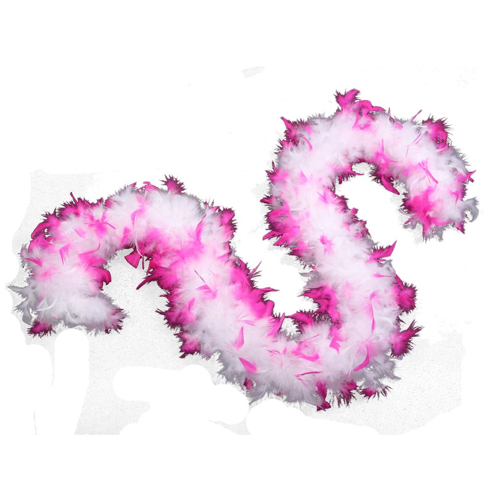 Flydreamfeathers 60 Gram, 2 yards Long Chandelle Feather Boa Great for Party, Wedding, Halloween Costume, Christmas Tree, Decoration(Baby Pink w/Candy Pink Tips