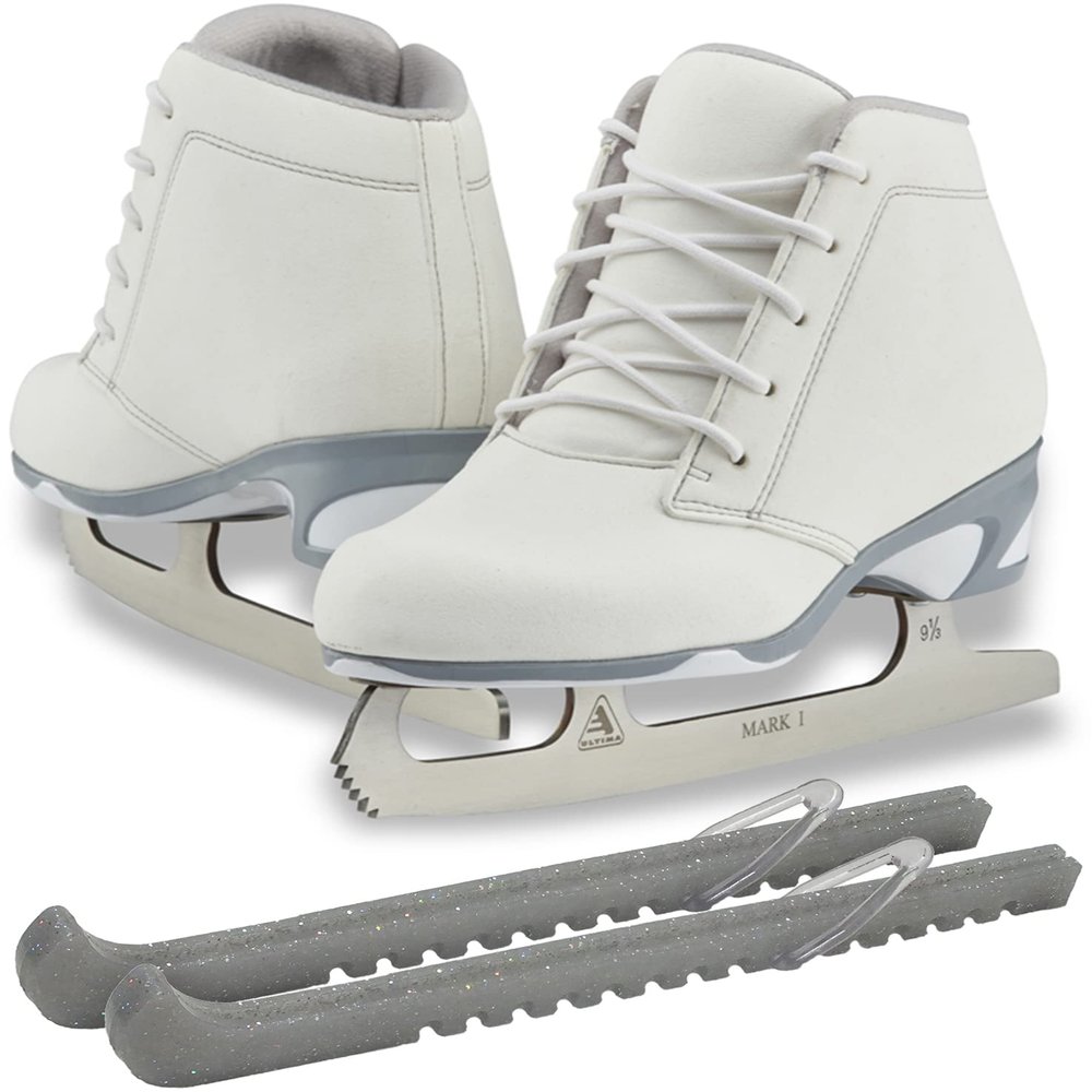 Jackson Ultima Recreational Women's Figure Ice Skates Softec Diva DV3000 / Color: White, Adult Size: 7 Bundle with Free Guardog Skate Guards