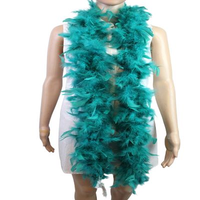 Flydreamfeathers 40 Gram 72" Long, Turkey Chandelle Feather Boa, Dancing Wedding Crafting Party Dress Up, Halloween Costume Decoration (Teal)
