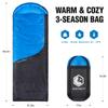 VENTURE 4TH 3-Season Backpacking Sleeping Bag, Camping Sleeping Bags for Adults & Kids - Lightweight, Comfortable, Water Resistant, Ideal for Hiking, Camping & Outdoor - Blue/Gray view 2