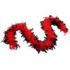 Flydreamfeathers 60 Gram, 2 yards Long Chandelle Feather Boa Great for Party, Wedding, Halloween Costume, Christmas Tree, Decoration(Red w/Black Tips_ view 2