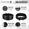 Gymreapers Weight Lifting Belt - 7MM Heavy Duty Pro Leather Belt with Adjustable Buckle - Stabilizing Lower Back Support 4 Inches Wide For Weightlifting, Bodybuilding, Cross Training (Black, Medium) view 4