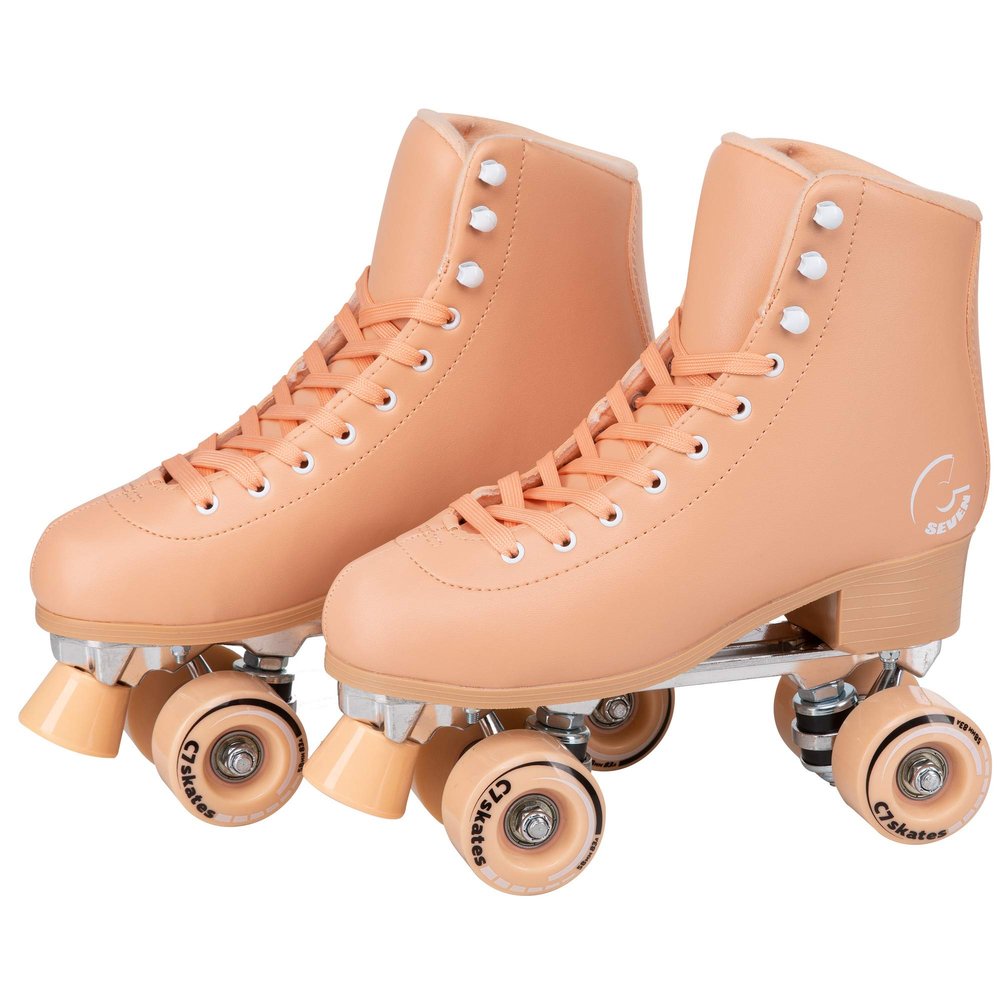 C SEVEN C7skates Cute Roller Skates for Girls and Adults (Peachy Keen, Women's 5 / Youth 4)
