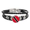 Wedarego Trinidad and Tobago Flag Braided Bracelet Leather Chain Crystal Wristband Souvenir,Fashion Handmade Bracelet For Man & Woman Special Day's Gift view 1