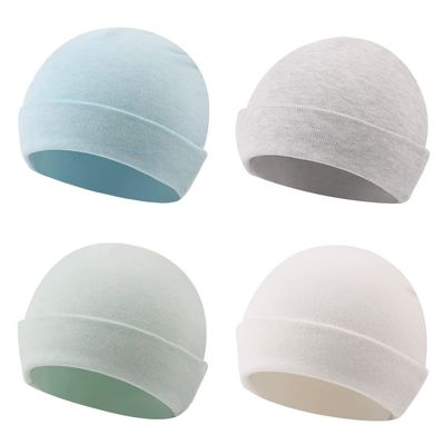 Rabbit Newborn Baby Beanie 0-6 Months Cotton Infant Girls Hat Double Layer Warm Beanies for Boys (4PACK-B, 0-6Months)