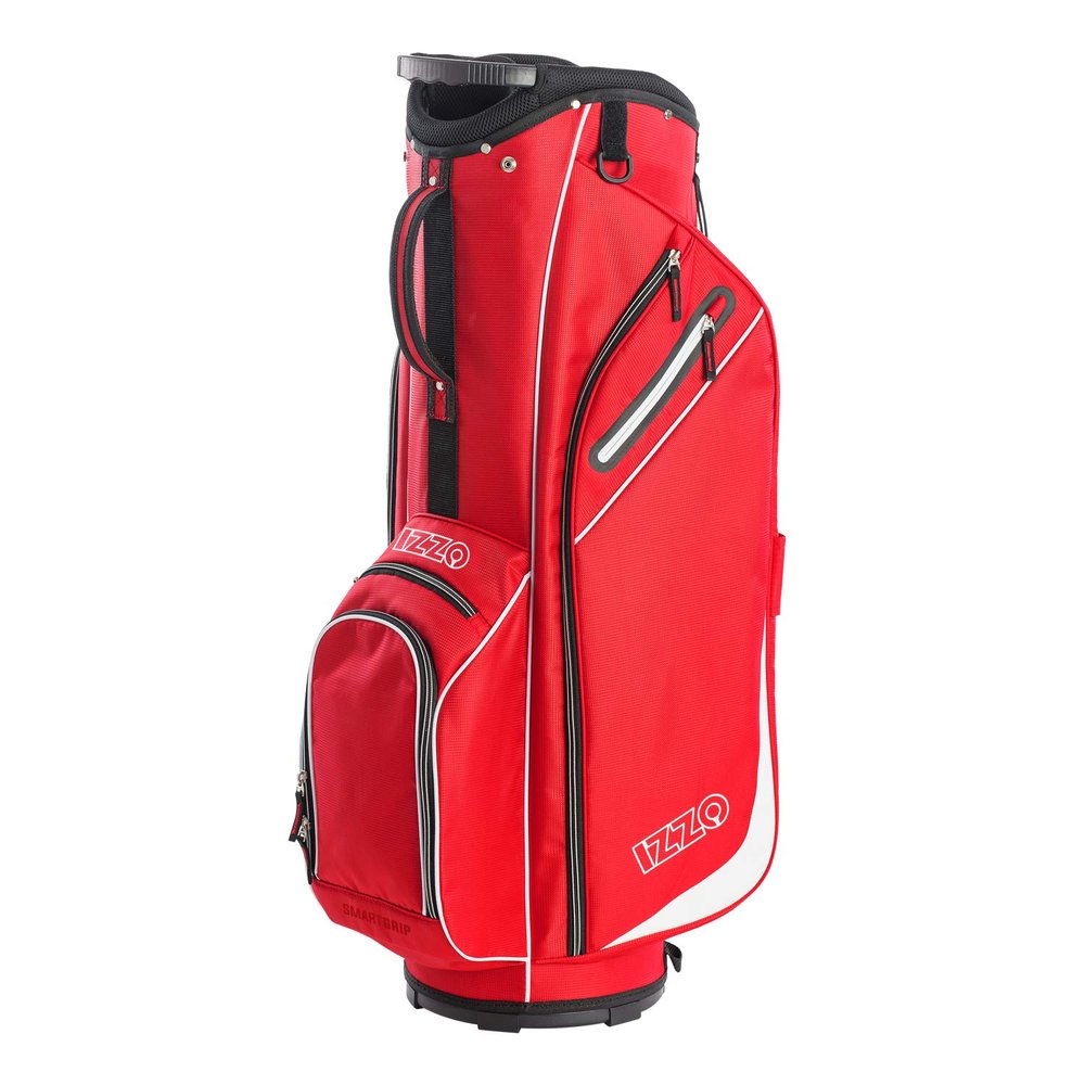 Izzo Golf Izzo Ultra-Lite Cart Golf Bag With Single Strap & Exclusive Features, Red, 35 x 14 x 11