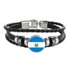 Wedarego Salvador Flag Braided Bracelet Leather Chain Crystal Wristband Souvenir,Fashion Handmade Bracelet For Man & Woman Special Day's Gift view 1