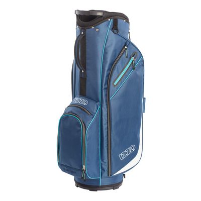 Izzo Golf Izzo Ultra-Lite Cart Golf Bag With Single Strap & Exclusive Features, Navy Blue/Light Blue, 35 x 14 x 11