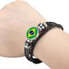 Wedarego Brazil Flag Braided Bracelet Leather Chain Crystal Wristband Souvenir,Fashion Handmade Bracelet For Man & Woman Special Day's Gift view 2