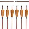Obert 12pcs Carbon Arrows 30 Inch Hunting Arrows Wood Camo Shaft Spine 400 with 4 Inch Natural Feathers & Extendible Arrow Quiver for Recurve & Traditional Bows view 2