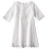 Niyage Baby and Toddler Girls Cotton Elegant Flower Lace Half Sleeve A-Line Princess Dress White 110 view 1