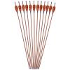 Obert 12Pcs 31 Inch Archery Carbon Arrows 500 Spine with Wood Grain Shaft & 4" Real Feathers for Recurve Bow & Compound Bow Hunting Practice view 2