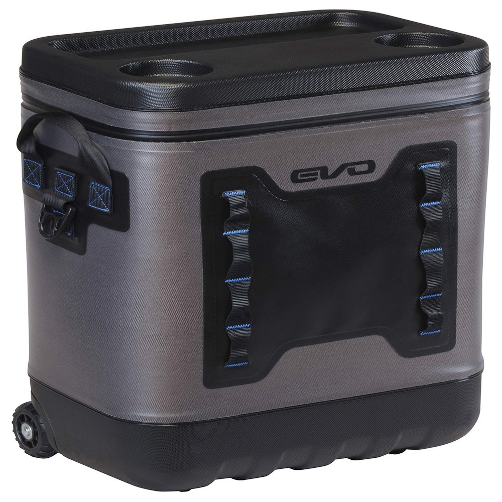 Evolution Outdoor EVO Leak Proof Rolling Cooler 25 Quart, 16x 12x 22in. Insulated Cooler Bag with ABS Molded Top, 8 Accessory Loops, Retractable 4-Stage Handle