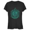 Warner Bros Simple Slytherin Juniors Solid Crew Tee Black view 1